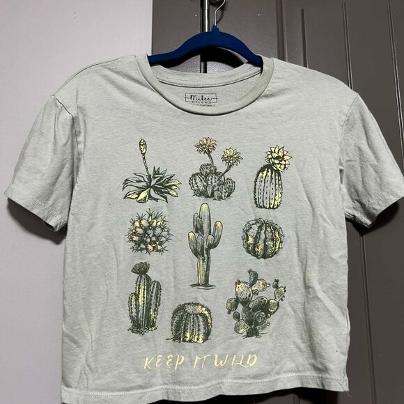 Miken Flow "Keep It Wild" Cactus Graphic Crop T-Shirt – XS - Picture 3 of 5